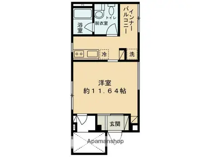 アルコラカーサ飾磨細江(1LDK/1階)の間取り写真