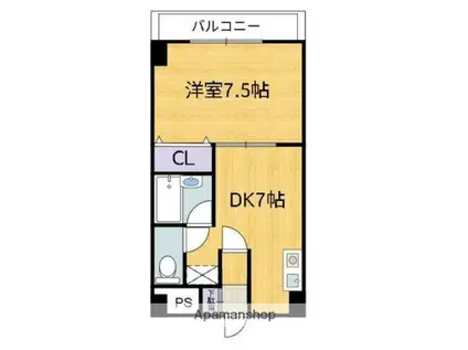 アルコ・ラ・カーサ佃町(1DK/3階)の間取り写真