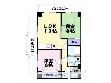 アルコ・ラ・カーサ佃町(2LDK/4階)の間取り写真