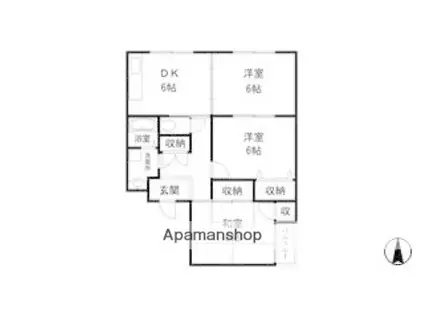 ウイング相生壱番館(3DK/3階)の間取り写真