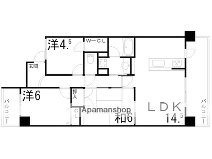 アゴラオーキッド富永(3LDK/4階)の間取り写真