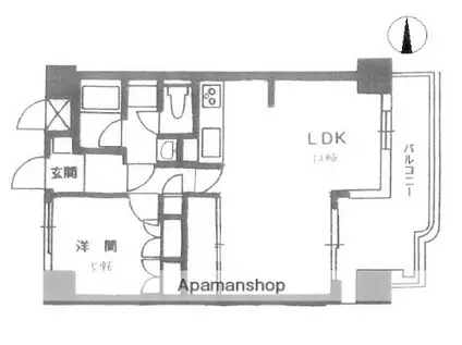 播但線 京口駅 徒歩10分 7階建 築37年(1LDK/2階)の間取り写真