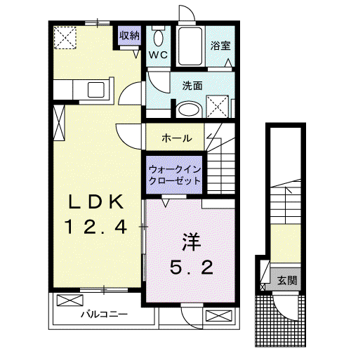 ファンド今宿Ⅱ(1LDK/2階)の間取り写真