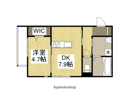 コンフォート黒崎(1LDK/2階)の間取り写真