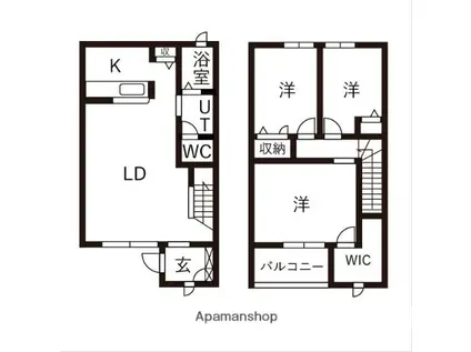 モンテローザ B(3LDK)の間取り写真