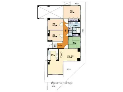 リブレ北新在家(4LDK/4階)の間取り写真