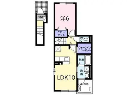 ベル・カノン(1LDK/2階)の間取り写真