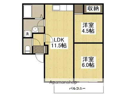 OAFLAT東南A棟(2LDK/2階)の間取り写真