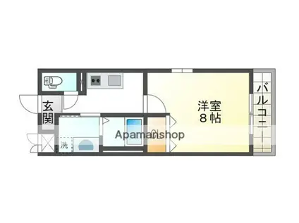 クローバー英賀保駅前(1K/4階)の間取り写真