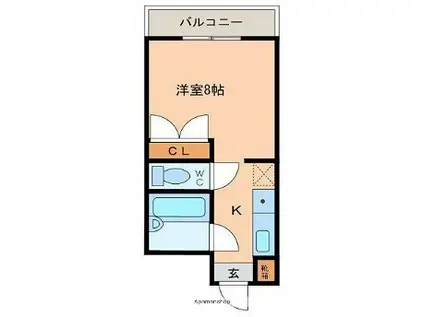 ロッキーコート太子(ワンルーム/3階)の間取り写真