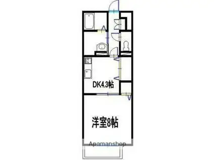 ウイング上郡(1DK/2階)の間取り写真