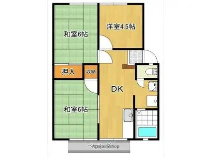 グリーンハイツ田寺(3DK/2階)の間取り写真