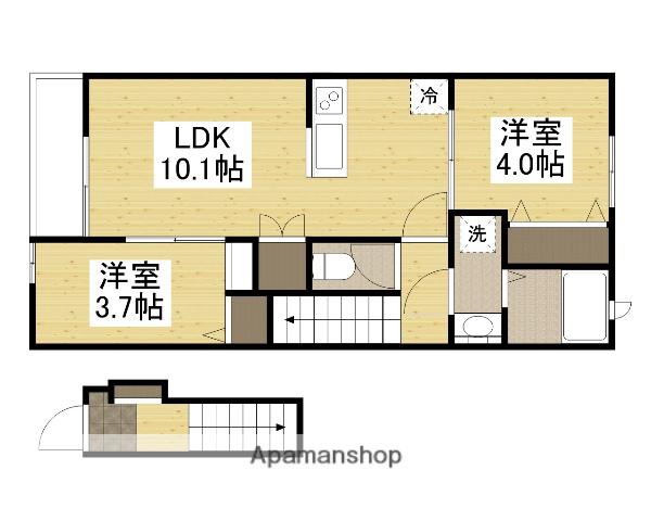 カプラン花田Ⅰ(2LDK/2階)の間取り写真