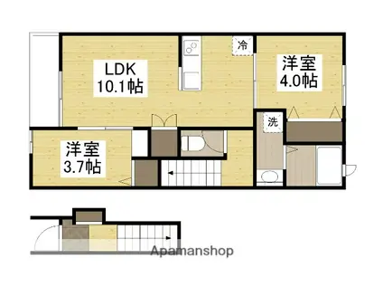 カプラン花田Ⅱ(2LDK/2階)の間取り写真