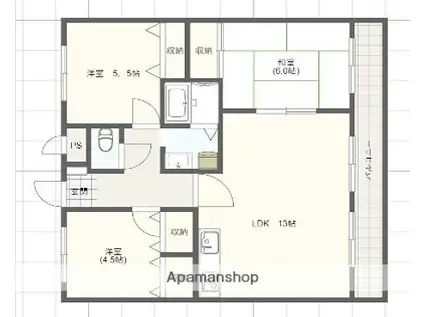 コージーコートM(3LDK/2階)の間取り写真