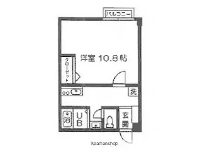 エトランス書写(1K/2階)の間取り写真