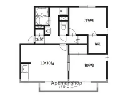 エクセルコートB(2LDK/2階)の間取り写真