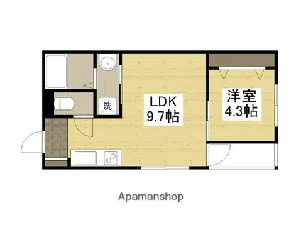 パレ シェーヌ デ クールⅢ(1LDK/3階)の間取り写真
