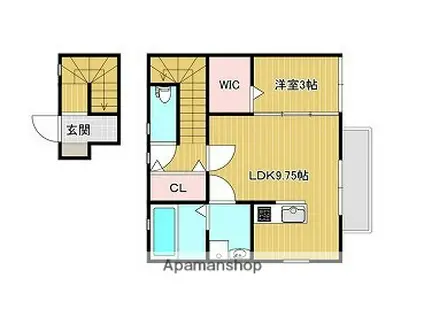 クローバー西延末(1LDK/2階)の間取り写真