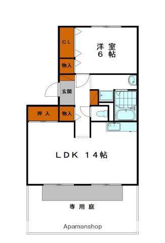 フレマリール双葉(1LDK/1階)の間取り写真