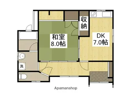 姫新線 播磨高岡駅 徒歩22分 1階建 築38年(1DK)の間取り写真