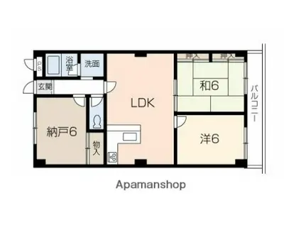 グリーンハイツ中島(3LDK/2階)の間取り写真