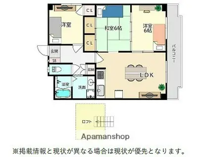 サンシャイン山下(3LDK/3階)の間取り写真