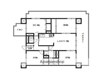 リベール姫路駅前Ⅱ(4LDK/2階)の間取り写真