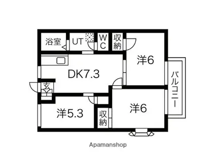 ファミールハウス(3DK/1階)の間取り写真