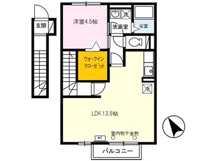 モダンコート東阿保(1LDK/2階)の間取り写真