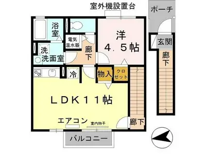 ロイヤルメゾンマエダ(1LDK/2階)の間取り写真