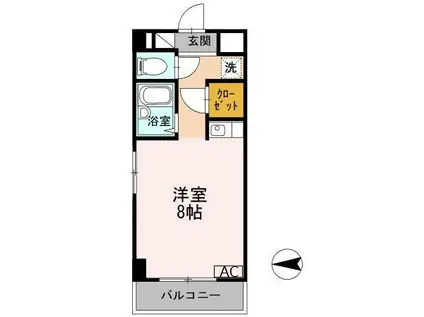 土井ハイツ北条口(ワンルーム/2階)の間取り写真