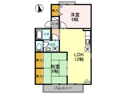 セジュール富永(2LDK/2階)の間取り写真