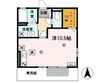 エクセルハイム(ワンルーム/1階)の間取り写真