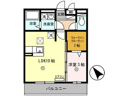 グレイシャス(1LDK/1階)の間取り写真