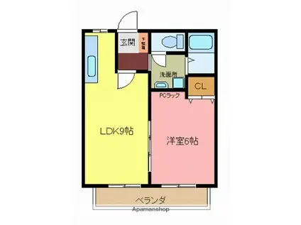ピュアハイツ(1LDK/1階)の間取り写真