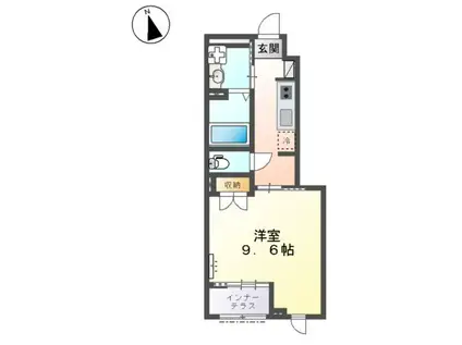 レミリア(1K/1階)の間取り写真