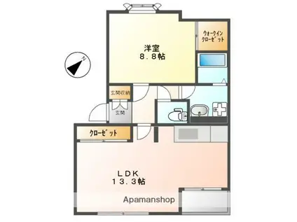 スカイドリーム(1LDK/2階)の間取り写真