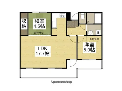 ラブリー姫路手柄山(2LDK/5階)の間取り写真