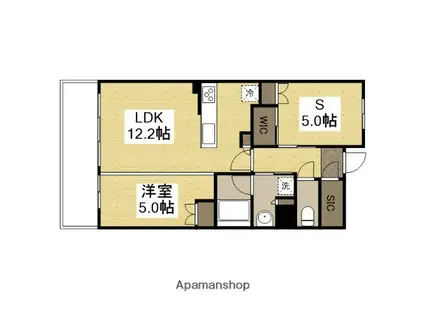 レーベン姫路本町(1SLDK/4階)の間取り写真