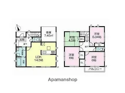 山陽本線 姫路駅 徒歩15分 2階建 築12年(4LDK)の間取り写真