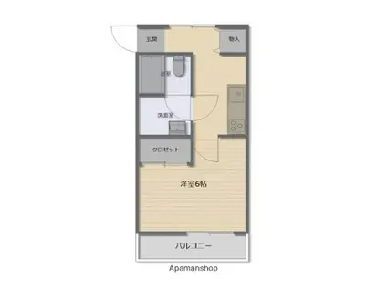 マンションとみた(1K/3階)の間取り写真