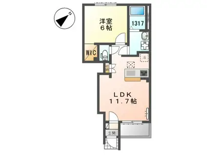 ファミーユ(1LDK/1階)の間取り写真