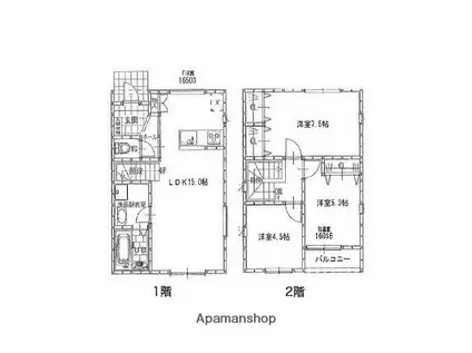 山陽電気鉄道網干線 山陽天満駅 徒歩14分 2階建 築1年(3LDK)の間取り写真