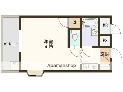 セピア51(1K/3階)の間取り写真