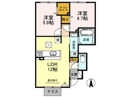 パークフロントM(2LDK/1階)の間取り写真