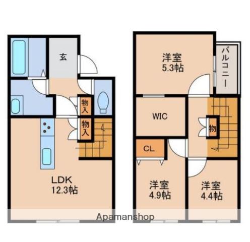 CASAサウス(3LDK/2階)の間取り写真