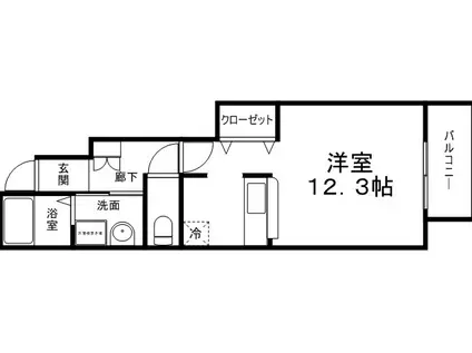 コンフォート(1K/1階)の間取り写真