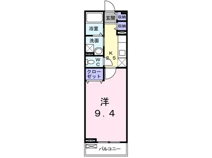 サン クレメントC(1K/2階)の間取り写真