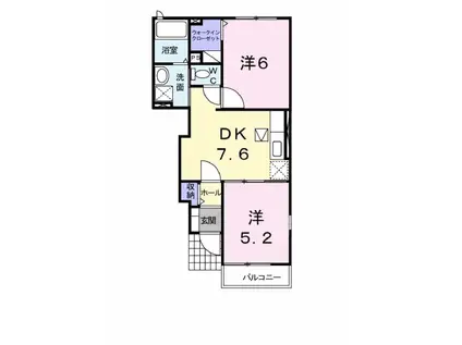 エル・サン・レイク(2DK/1階)の間取り写真